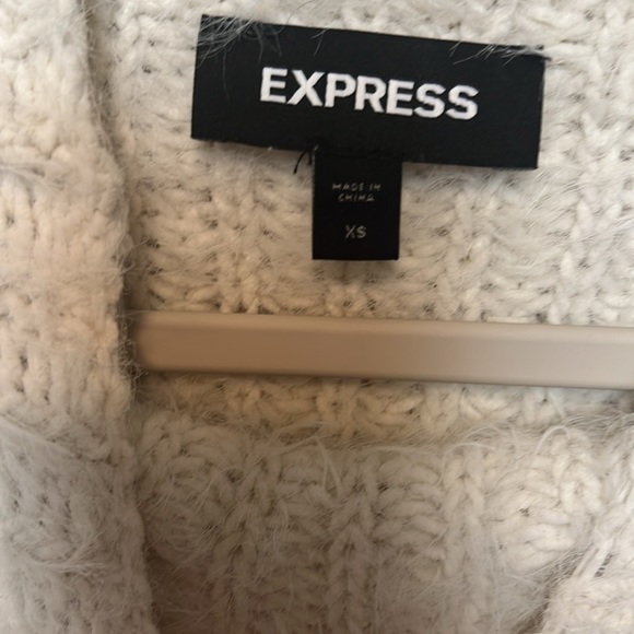 Brand: Express | Fuzzy Cowl Neck Sweater - Picture 4 of 6